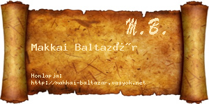 Makkai Baltazár névjegykártya